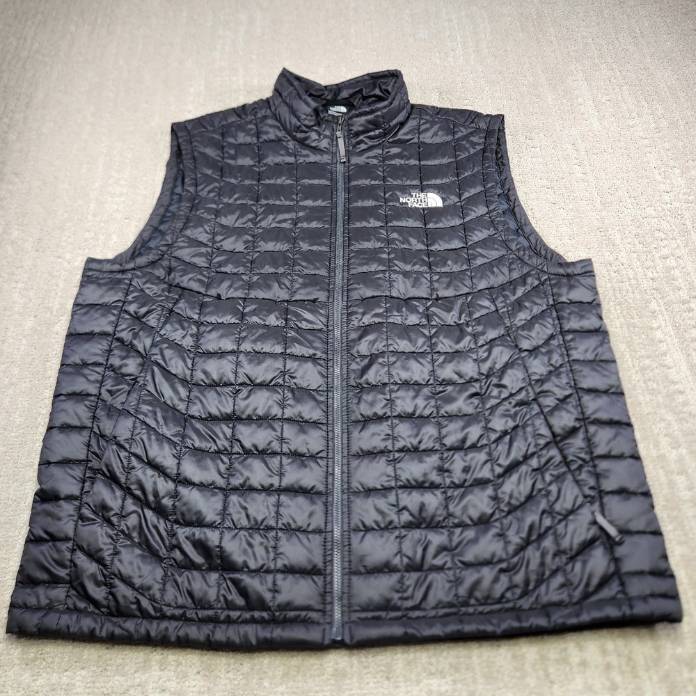 The North Face Puffer Vest Men XL Thermoball Primaloft Black Full Zip